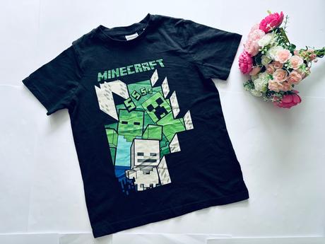 Triko černé minecraft- v.8/9 let, 134