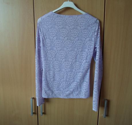 Lila fialové krajkové tričko triko dlouhý ruk, amisu,s