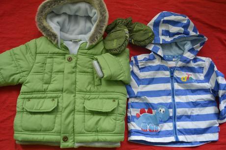 Zimní bunda next s fleece,rukavice,62/68, next,68