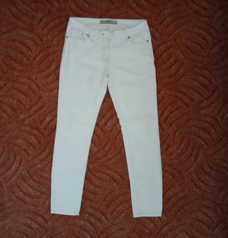 Bílé kalhoty rifle džíny relaxed skinny, next,40