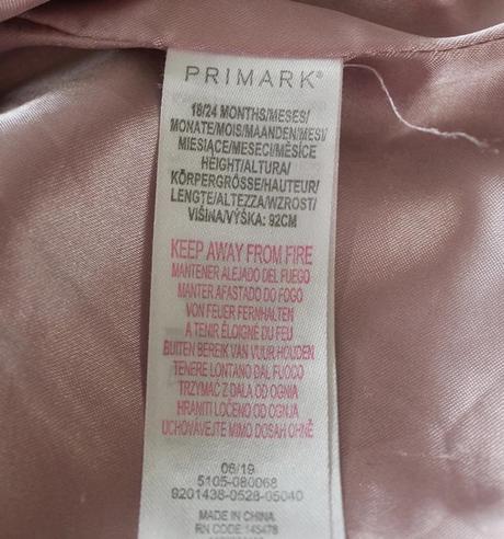 Vesta vel. 18 - 24 m, primark,92