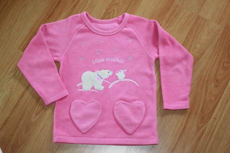 Mikina růžová, lední medvěd, kapsy srdce v. 110, st. bernard,110