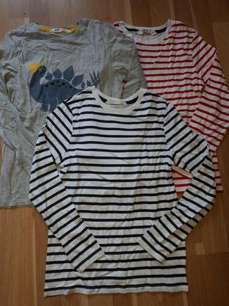 3x tričko 8-10 let, h&m,134