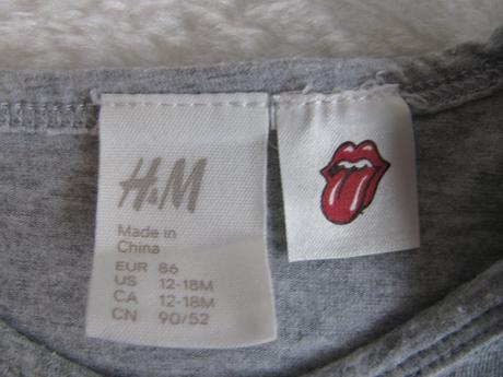 Šedé bavlněné tričko rolling stones, h&m,86