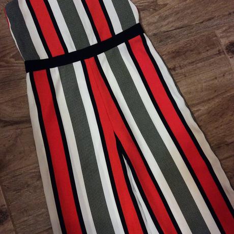 Kalhotový overal s proužkem, 128