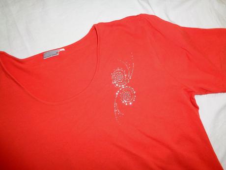 Krásné cihlově červené tričko helena vera 46/48, 46