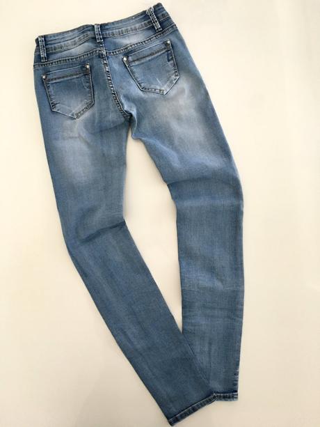 Trhané rifle s páskem, vel. xs a xl, xl / xs