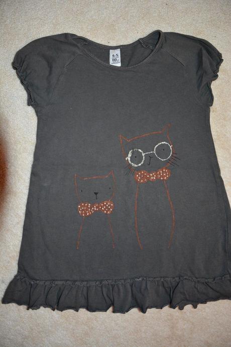 Tunika a legíny s kočičkama - ručně malované, zara,110