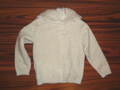 Krásný zlatý elegantní svetr s kožešinkou, c&a,92