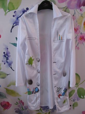 Karnevalový kostým- plášť chemik, laborant, 