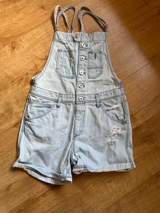 Džínové riflove laclové kraťasy, h&m,164