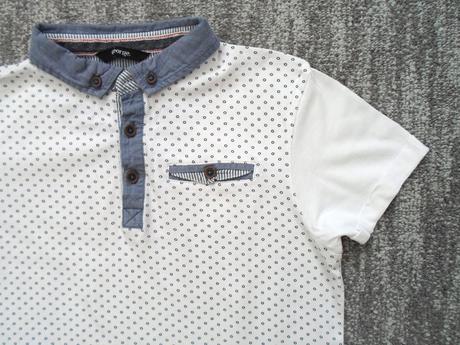 Bílé tričko triko s límečkem polo, george,146