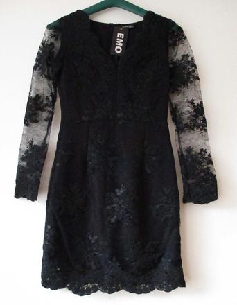Dámské krajkové šaty černé emo s 36, 36 / s