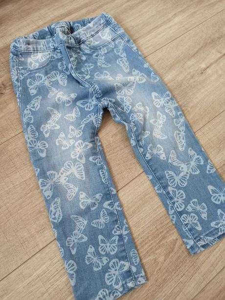 Džíny / džínové legíny s motýli, h&m,92