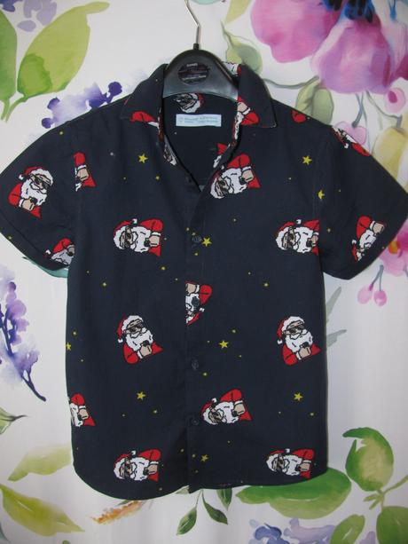 Plátěná tmavě modrá košile se santou, 134