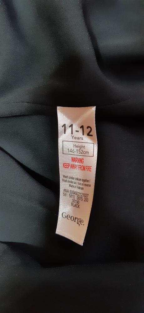 Dívčí černá halenka/blůza kr. rukáv george 146/152, george,146