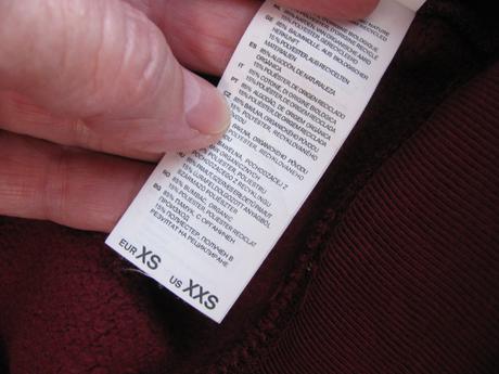 Bavlněná vínová mikina, xs