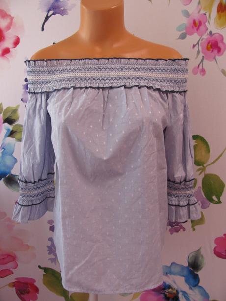 Plátěná letní světle modrá halenka top, primark,38