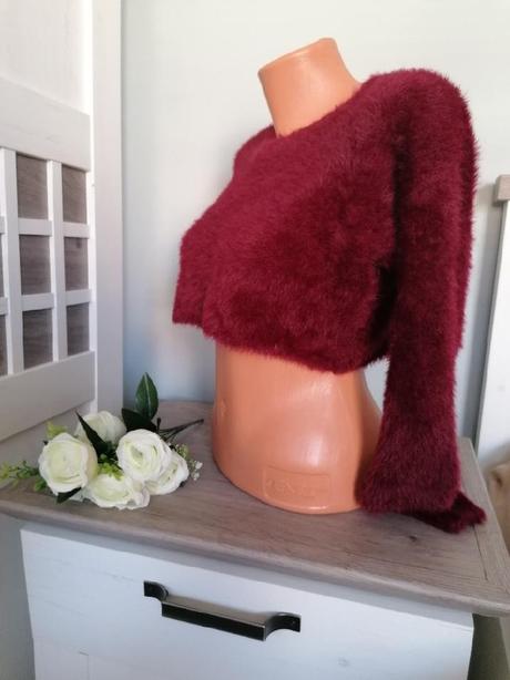 Bordový svetřík, new look,s