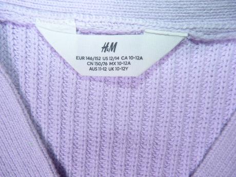 Lila svetřík vel. 10-12let, h&m,146