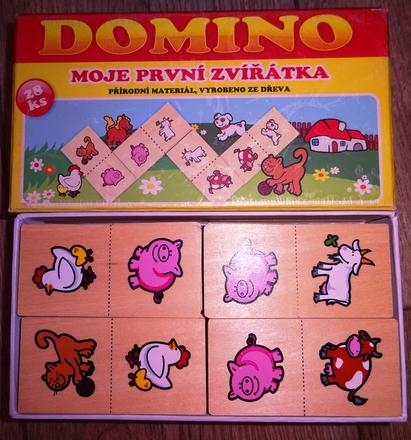 Dřevěné domino dětské zvířátka, 