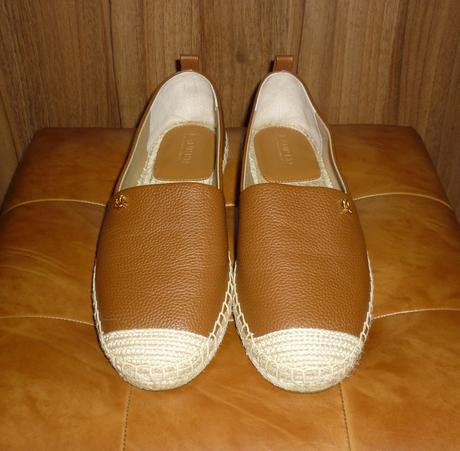 Hnědé dámské kožené espadrilky ralph lauren, ralph lauren,39