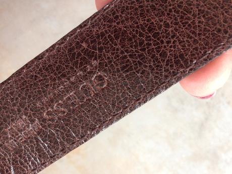 Hnědý kožený opasek značky guess vel. xs, guess