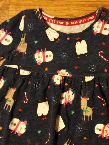 Bavlněné vánoční šatičky f&f 6-9 měs., 74