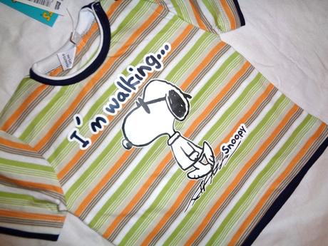 Super pruhované tričko z bio bavlny - snoopy, snoopy,80