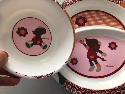 Set plastový talířek miska myška kytka sterntaler,