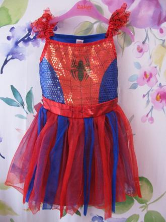 Dívčí kostým - šaty se spidermanem, 