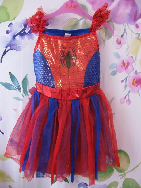 Dívčí kostým - šaty se spidermanem, 