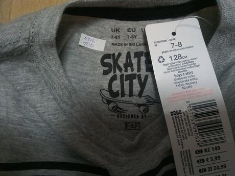 Tričko, nové, faf, vel 128, f&f,128