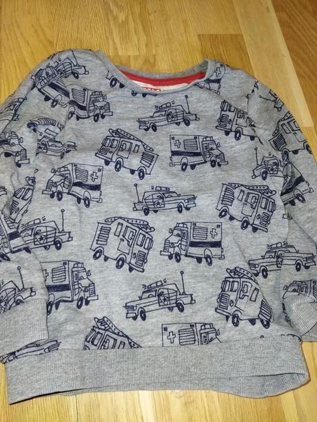 Šedá mikina s auty 98 tu, tu,98