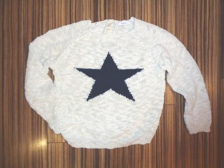 Krásný bavlněný svetr s modrou hvězdou od nextu, next,98