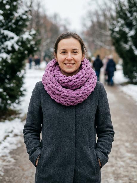 Měkký pletený nákrčník puffy (barva na přání), 