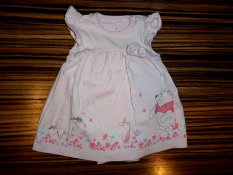 Bodíčkové růžové bavlněné šaty s medvídkem pú, disney,74