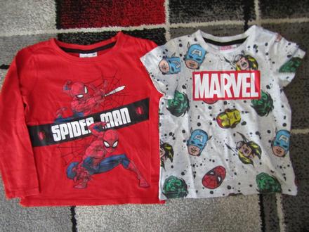2 x tričko pro kluka vel.104 zn.spiderman- marvel, marvel,104