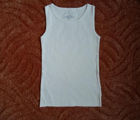 Bílé tričko tílko nátělník, next,128