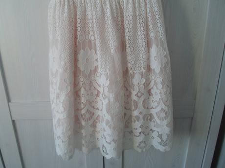 Bílé růžové krajkové šaty šatičky, lindex,152