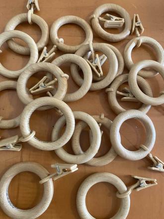 Dřevěné kroužky na záclony, 