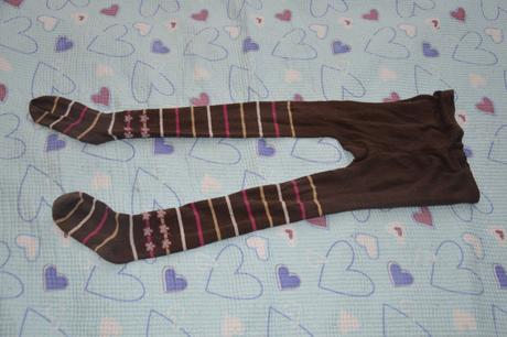 104 110 hnědé punčocháče s kytičkami, lupilu,110