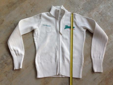 Bílý svetr pulover na zip kenvelo vel. 36-38, s, kenvelo,s