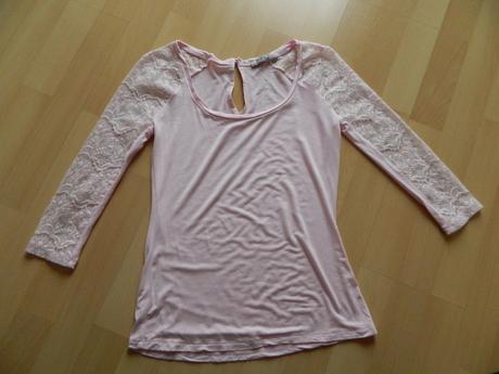 Dámské růžové tričko 3/4 rukáv vel. 36/s, bershka,s