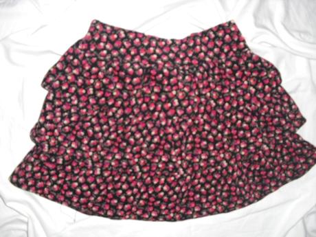 Volánková manžestrová sukně - kytičky, f&f,146