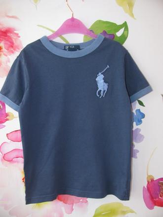Chlapecké modré bavlněné tričko, ralph lauren,110
