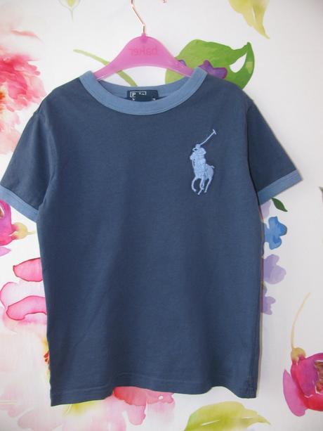 Chlapecké modré bavlněné tričko, ralph lauren,110