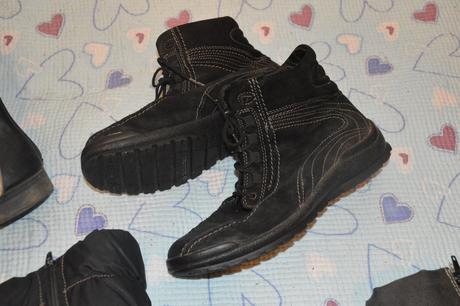 Černé kožené kotníčkové boty, 38