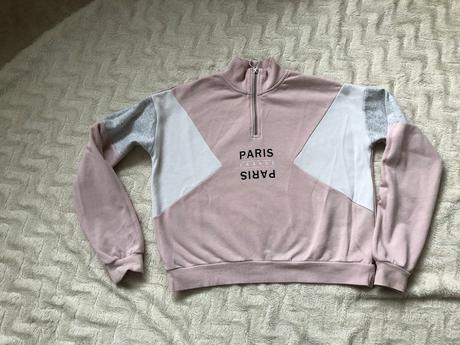 Mikina růžová na zip u krku paris 158/164 h&m, h&m,158