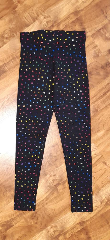 Dívčí bavlněné legíny m&s 158 černé s hvězdičkami, marks & spencer,158